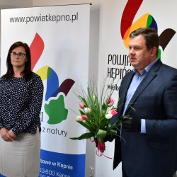 Dyrektor SPZOZ w Kępnie - Beata Andrzejewska, Starosta Kępiński - Robert Kieruzal