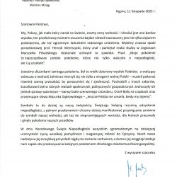 List Minister Rodziny i Polityki Społecznej Marleny Maląg