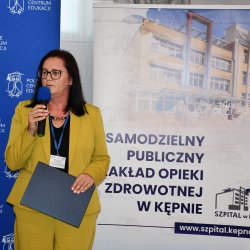 Dyrektor SPZOZ w Kępnie Beata Andrzejewska w trakcie przemówienia