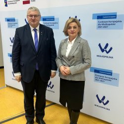 Wicestarosta Kępiński Renata Ciemny i Wicemarszałek Województwa Wielkopolskiego Krzysztof Grabowski