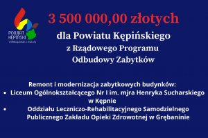 3 500 000,00 zł dofinansowania dla Powiatu Kępi